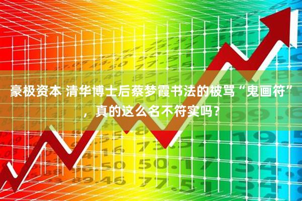 豪极资本 清华博士后蔡梦霞书法的被骂“鬼画符”，真的这么名不符实吗？